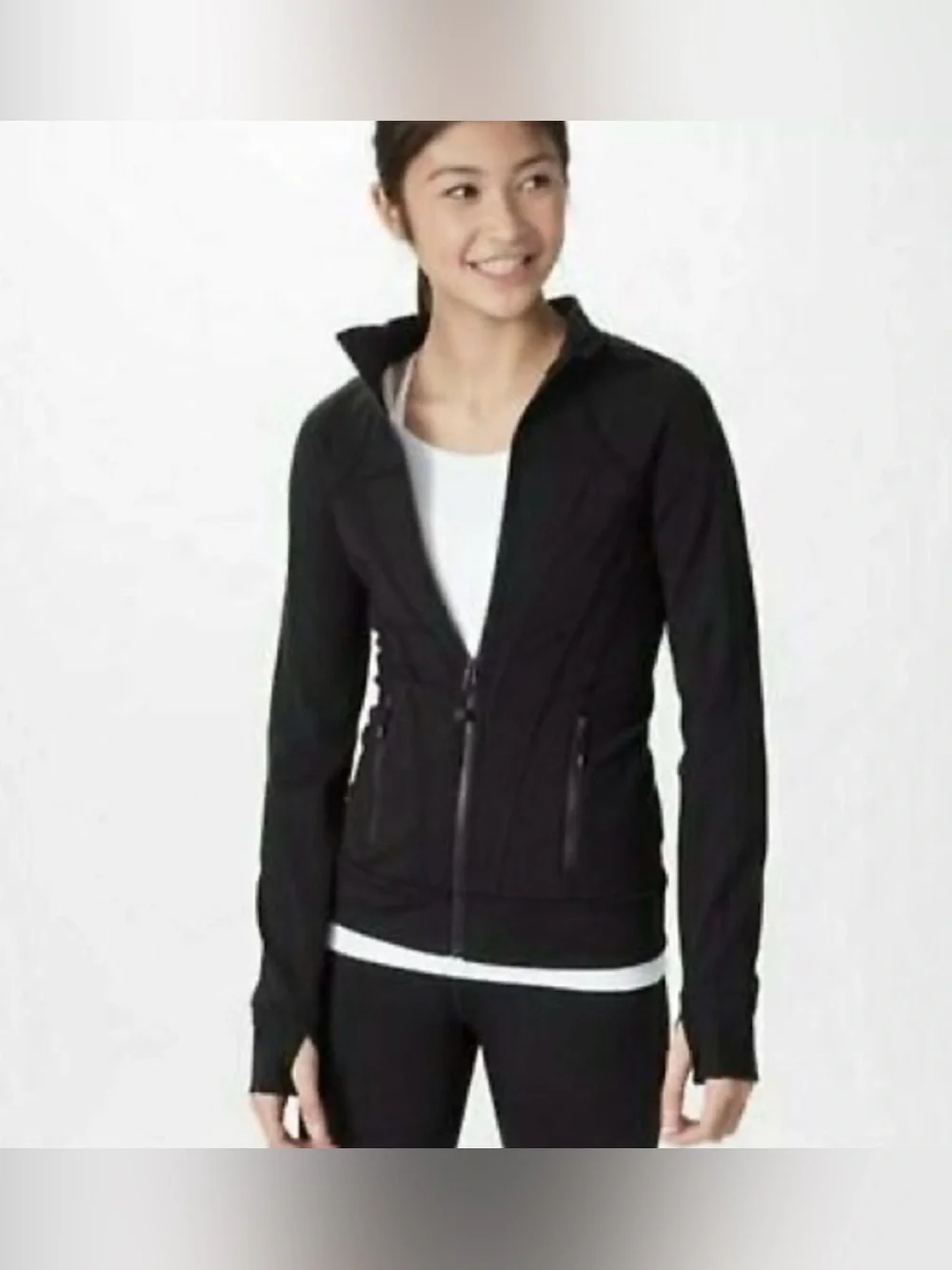Ivivva by Lululemon Perfect Your Practice Define Jacket in Black fits 0 2